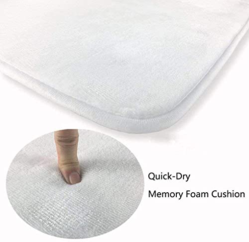 Rustic Farmhouse Bath Mat Set, Farm Blue Daisy Floral Flowers and Butterfly on Country Wooden Bathroom Mat Set with Non-Slip Bath Rug, Soft Toilet Lid Cover and Contour Mat, Turquoise Blue (Blue-) - color: Blue-