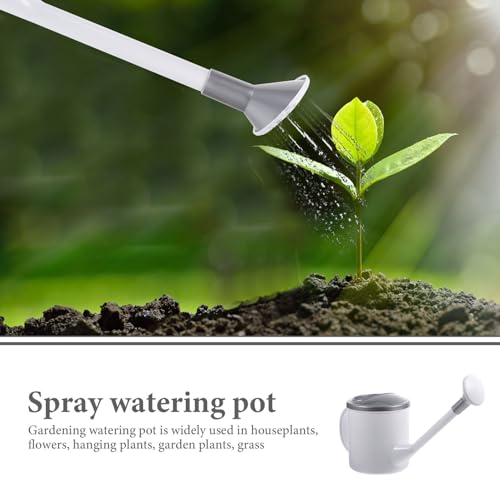 Indoor Long Spout Watering Can for Plants Ergonomic Handle Gardening Kettle Tool Large Opening Sprayer Pot for Office Home Garden Glacier Gray