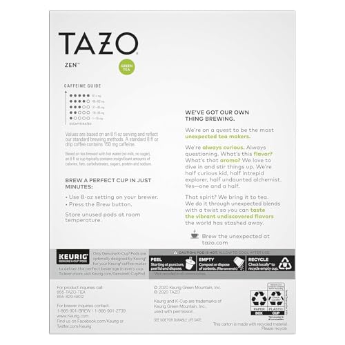 TAZO Tea Bag K-Cup Pods, Awake English Breakfast & Zen 22 CT (1ea) (Variety Pack) - size: 22 Count (Pack of 1) Awake & Zen Variety