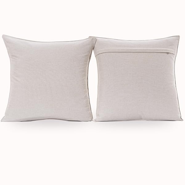 NiNi ALL Outdoor Waterproof Throw Pillow Covers Set of 2 Decorative Farmhouse Garden Pillowcase Solid Cushion Cases for Patio Tent Couch 20x20 inch Beige | Faux Linen Decorative Solid Throw Pillow Covers Farmhouse for Garden Furniture Tent Balcony Couch S