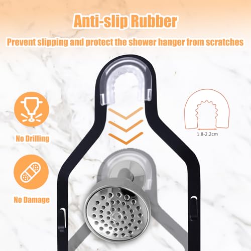 Bathroom Shower Caddy Hanging, Rustproof Waterproof | Metal, 6 Multi-Purpose Hooks, Storage Shelf, No Drilling Installation, Shampoo Soap Towel Organizer