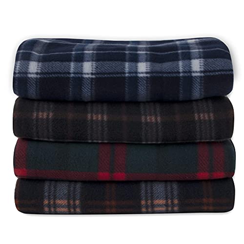 Trail maker 50x60 Throw Blankets, Plaid Fleece Throw Blankets for Bedroom, Couch, Livingroom, Chair, Pets, Outdoors - color: Black