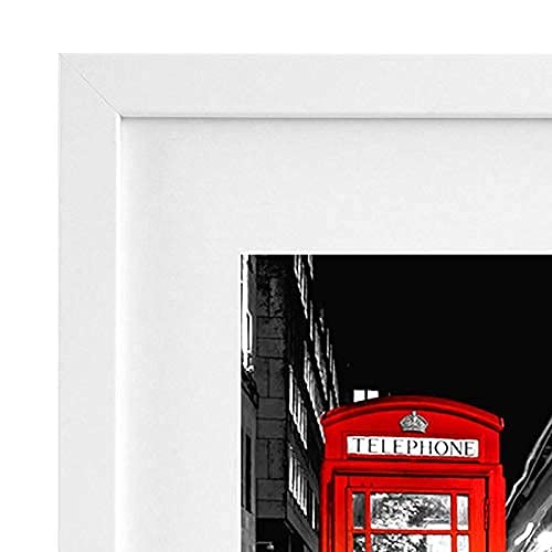 Americanflat 11x14 Picture Frame with Shatter-Resistant Glass - Set of 2 - Use as 8x10 Frame with Mat or Display 11x14 Photo Without Mat - Signature Collection - Picture Frames for Wall - White | Engineered Wood construction, Shatter-resistant glass, hang