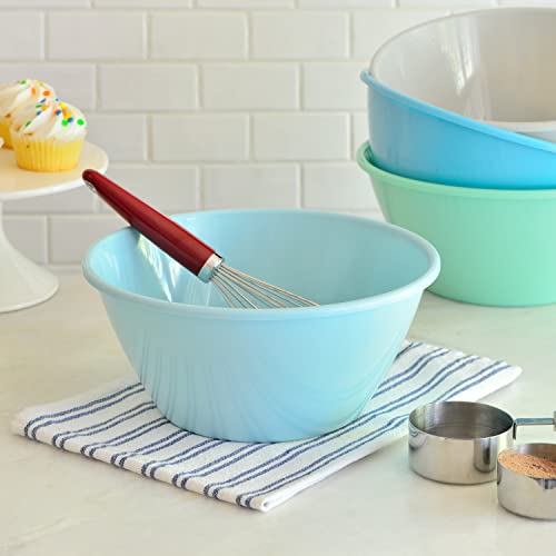 Youngever 11 inch 120 Ounce Plastic Mixing and Serving Bowls, Large Popcorn Bowls, Salad Bowls, Chip and Dip Serving Bowls, Set of 9 (Coastal) - color: Coastal