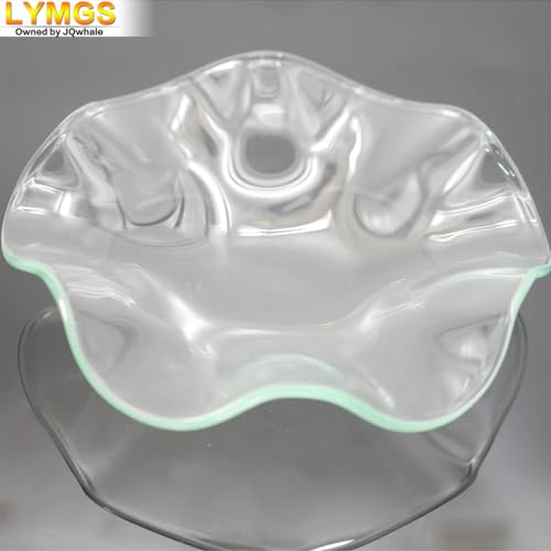 4.5" Replacement Flounces Oil Warmer Dish, 115mm Ruffle Edge Wax Melt Warmer Liner Glass Dish, Candle Warmer Bowl Plate Wax Tray for Scented Wax Aroma Therapy Lamp, 1 Pack