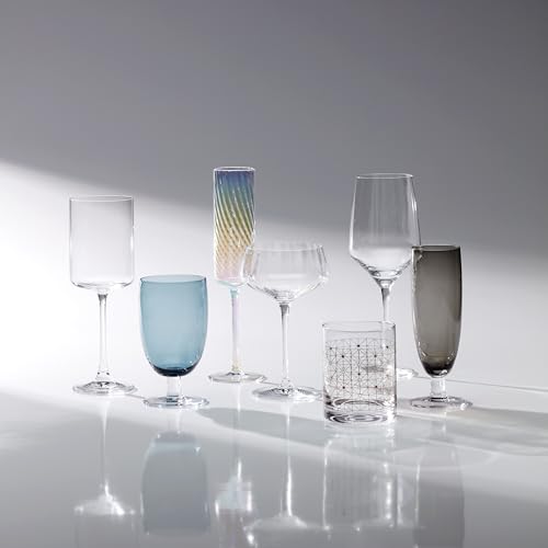 Lenox Tuscany Classics Angled Optic Coupe Glasses, Set of 6 | european glass, 7 inch height | 3.5 inch diameter | elegant vintage-inspired cocktail glasses | 12oz - style: Coupe Glasses, Angled
