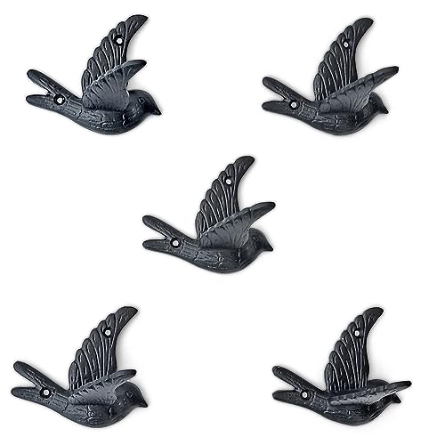 Ambipolar Flying Bird Iron Cast Decorative Bird Wall Mounted Coat Hooks (Classic)