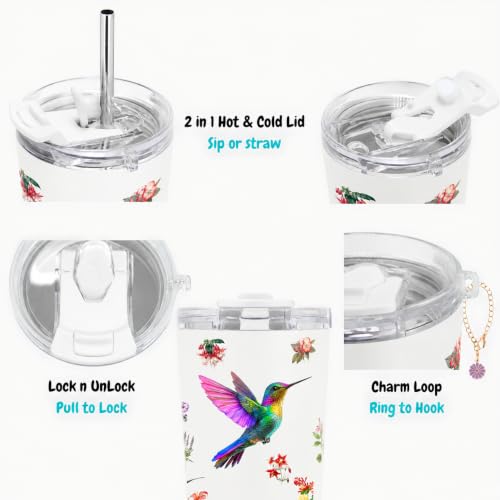 Drinco - 20 oz Stainless Steel Tumbler | Double Walled Vacuum Insulated Mug With Lid, 2 Straws, For Hot & Cold Drinks (20oz Hummingbird) - color: 20oz Hummingbird