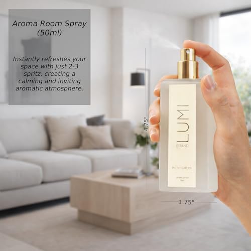 Luxury Aroma Gift Set | Peony Garden Scent - Reed Diffuser (200ml), Wood Wick Soy Candle (200g), Room Spray (50ml) | Includes Dried Flowers & 8 Reeds | Luxurious Fragrance for Home Décor | Great Gifts