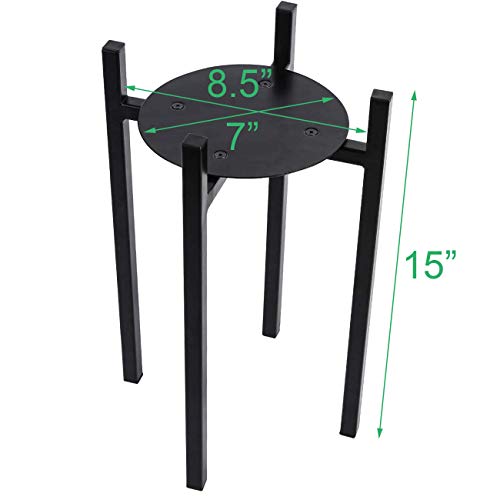 Sunnyglade 15" High Plant Stand Indoor Metal Potted Plant Holder Sturdy | Plant Stand Indoor Galvanized Steel Pot Stand with Stylish Mid-Century Design, Medium for Indoor Outdoor House Garden & Patio