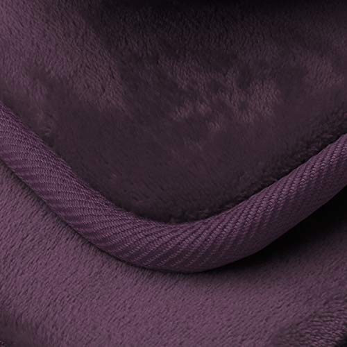 Clara Clark 3 Piece Bathroom Rugs Bath Mat Set, Velvet Memory Foam Bath Mats for Bathroom - Non-Slip, PVC Backing Bath Rugs, Washable - Dries Quickly, Purple - color: Dark Purple