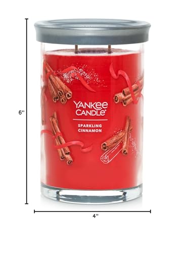 Yankee Candle Large Tumbler Scented Candle with up to 80 Hour Burn Time, Premium Plant Wax Blend for Consistent Burn, 20 oz Tumbler Candle with Room Filling Fragrance, Sparkling Cinnamon - color: Sparkling Cinnamon, size: 20oz