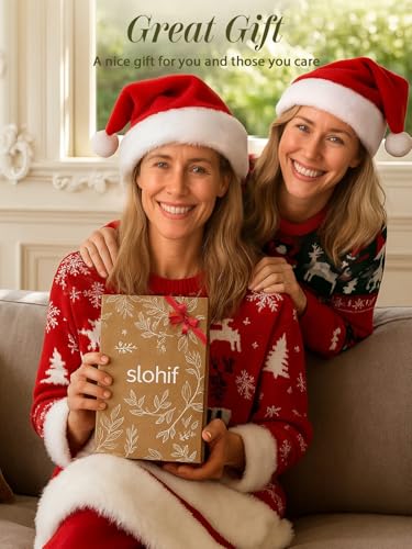 Slohif Long Silicone Oven Mitts Heat Resistant for Women - 2 Pcs Christmas Tree 100% Cotton Oven Gloves, Non-Slip and Waterproof Silicone Oven Mitts with Hanger for Baking and Cooking - color: Red
