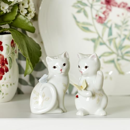 Lenox Butterfly Meadow Figural Kitten Salt and Pepper Set - - style: Salt & Pepper Set, Kitten