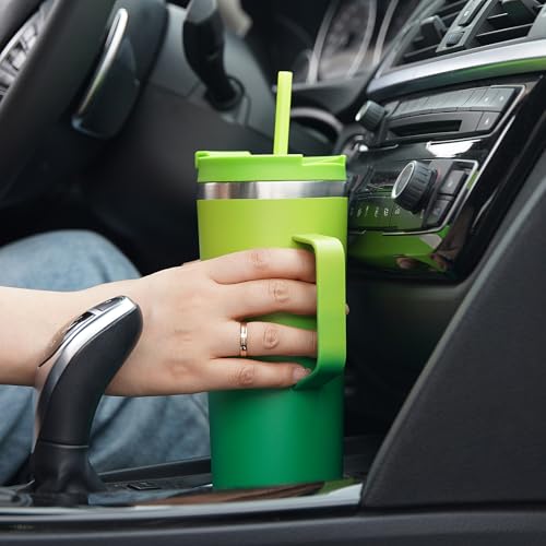 BJPKPK 22oz Insulated Tumbler with Handle, Lid & Straw, Stainless Steel | Double Wall Vacuum Insulated Coffee Travel Mug - Keeps Cold & Hot, BPA Free, Cupholder Fit for Office, Gym & Travel - color: Bamboo Grove, size: 22 Ounces