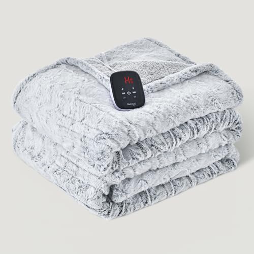 Bearhug Electric Blanket Full Size 77" x 84", 10 Heat Settings Heated Blanket, 1-12 Hour Auto Shut-Off, Faux Fur & Sherpa Dual-Sided Heating Blanket, Machine Washable, Gift-Ready Elegant Packaging - color: Dreamy Milky Way, size: Full Size 77" x 84"