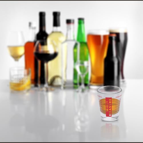 Kolder Mini Measure Multi-Purpose Shot Glass, Heavyweight Glass, Patriotic Red White And Blue, 3-Piece Set, For Liquid And Dry Ingredients And Precise Recipe Prep - color: Red, White and Blue, size: Set of 3