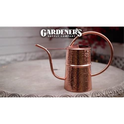 Gardener’s Supply Company Copper Plated Indoor Watering Can | 3 Quart Water Capacity, Curved Spout for Houseplants, Succulents, Seeds, and Herbs