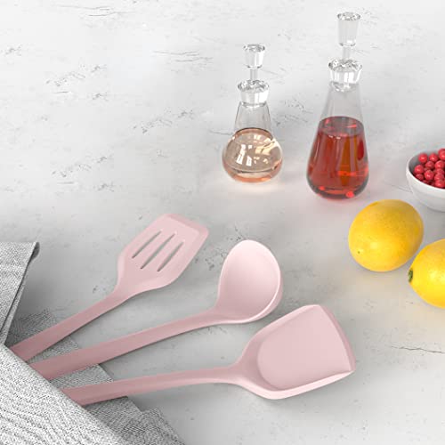AOTHOD Silicone Cooking Utensils Set - 446°F Heat Resistant Kitchen Utensils, Spatula,Turner Tongs,Spoon,Whisk,Kitchen Utensil Gadgets Tools Set for Nonstick Cookware,Dishwasher Safe BPA Free(Pink) - color: Pink