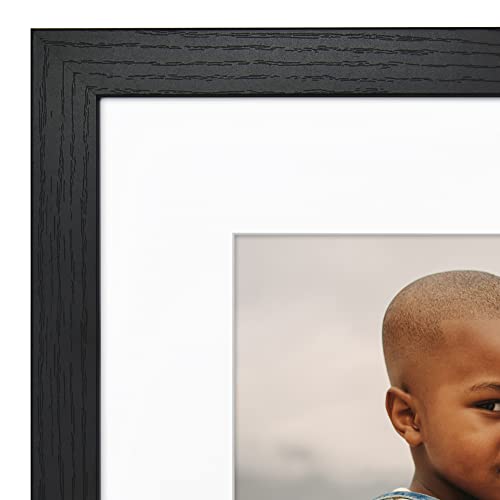 Americanflat 16x16 Picture Frame - Matted to 12x12 - Black | Engineered Wood construction, Polished plexiglass front, sawtooth hangers included, use with or without mat - color: Black, size: 16x16