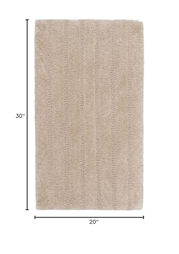 Linear 100% Cotton Reversible Bath Rug - color: Stone, size: 1'8" x 2'6" (Rectangular)
