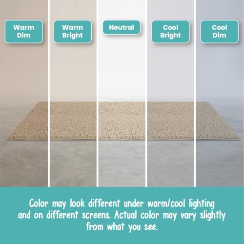 24"x21" U-Shaped Non-Slip Shaggy Chenille Toilet Contour Bathroom Rug with Water Absorbent, Beige - color: Beige, size: 24" x 21" (U-Shaped)