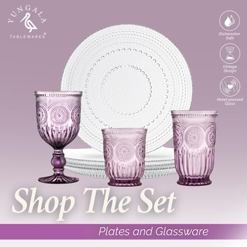 Purple Highball Glasses Set of 6 — 10 oz Tall Drinking Glasses - color: Purple, size: Tall