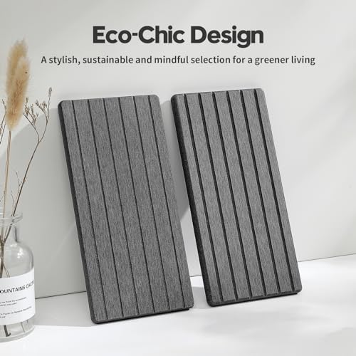 2PCS Diatomite Water Absorbing Stone Drying Tray Mat for Bathroom & Kitchen Counter, Instant Dry Drink Bar Coaster, Vanity Sink Caddy Organizer, Dish Soap Sponge Holder, Dark Gray, 8"x3.8" - color: 2pcs - 8"x 3.8" - Dark Gray