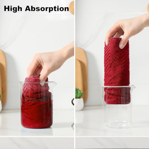 100% Cotton Kitchen Towels and Dishcloths Set, Pack of 8 Super Absorbent 16" x 25" Kitchen Towels and 13" x 13" Dish Cloths (400 GSM) - color: Autumn Set, style: 8-Piece Set