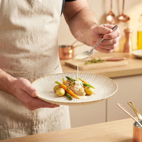 7.8-inch Ceramic Dinner Plate Set of 4, Ceramic Salad Plate Set, Retro Cream-Style Dinner Plate,Suitable for salads, appetizers, snacks, and sushi,Oven and dishwasher safety - color: White 1