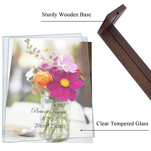 RLAVBL 8x10 Picture Frame Set of 2, Rustic Glass Photo Frames with Base for Tabletop Display - size: 8x10