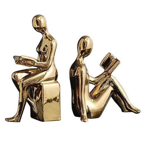 Heavy Book Ends for Shelves Non-Skid Anti-Slip | Book Ends Shelf Supports Home, Kitchen Shelves, Bathroom, Bookcase, Housewarming, Cooking Lover - color: Gold