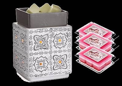 Modern Cottage Illumination Fragrance Warmer Gift Set with 3 Courtneys Wax Melts - Mahogany-Teakwood