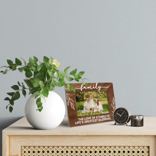 Family Gifts, Wooden Picture Frame - The Love of a Family is Life's Greatest Blessing, Gift for Dad, Mom, Grandparents, Father, From Son, Daughter, Rustic Photo Frames 4 x 6-Nature Wood Texture A1 - color: Color 02