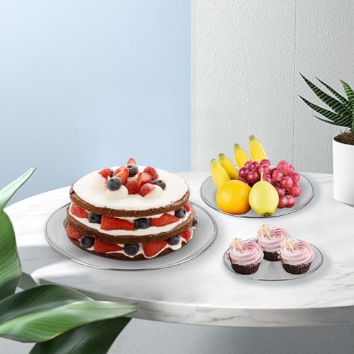 3 Tier Silver Cupcake Stand Stainless Steel Dessert Display Rack with Removable Tiered Tray for Parties,Weddings,Birthdays,Decorations,Any Festivals and Festivities(Stainless Steel Pole)