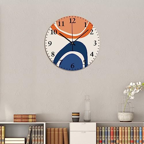 Abstract Geometry Wall Clock 10x10 Inch Farmhouse PVC Wall Clocks Battery Operated Silent Modern Wall Hanging Round PVC Clock for Kitchen Classroom Office - color: Style-8, size: 10x10in(black)