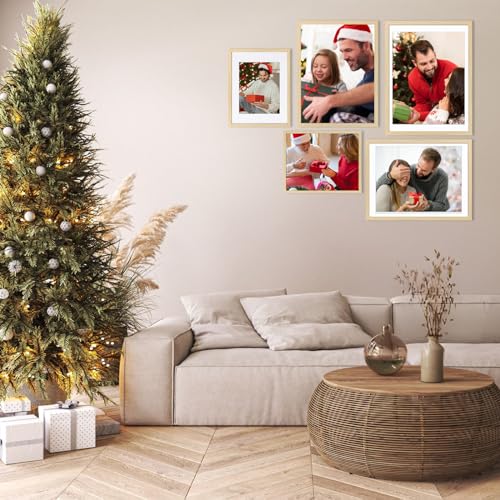 Picture Frame, Set of 6 12x16 Natural, Poster Frame with Plexiglass, Tabletop & Wall Mount, Ideal Gift for Any Occasion - color: Natural, size: 12x16