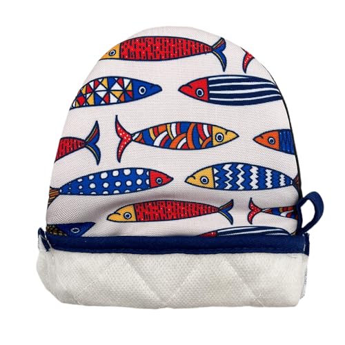 Linen Fish Mini Silicone Oven Mitts 2-Pack Set, Heat Slip Resistant Kitchen Gloves, Soft Short Oven Mittens for Safe Cooking Baking Grilling - color: Linen Fish