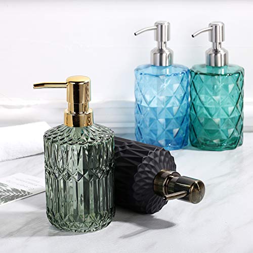 YunNasi Soap Dispenser with Pump, Refillable Liquid Hand Soap Dish Soap Dispensers for Bathroom Counter, Kitchen Sink (Green) | Liquid Hand Soap Dish Soap Dispensers for Bathroom Counter, Kitchen Sink, Green - color: Green