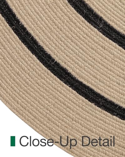 LUMI 4' Round Natural Jute Area Rug, Braided Farmhouse Rug - color: Vanilla Veil, size: 4'x4'