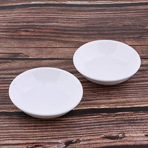 2Pcs Round Replacement Ceramic Dish 3.8 Inch for Electric Oil Aromatherapy Burner/Warmer, Lamp Wax Tart Oil Warmer Round, White (TCD00002)