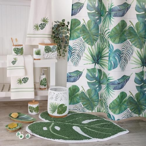 Avanti Linens - Bath Mat, Cotton Bath Rug, Leaf Inspired Home Decor (Viva Palm Collection) | Soft & Absorbent Cotton, Coastal Design, Non-Slip Backing, Machine Washable, Everyday Comfort