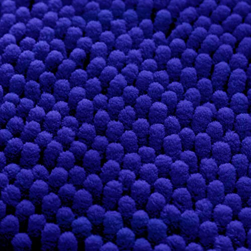 HOMEIDEAS 3 Pieces Bathroom Rugs, Ultra Soft Non Slip Absorbent Chenille Toilet Bath Mat Set (Royal Blue) - color: Blue-royal Blue, size: 17"x24"+20"x32"+U Shape 20"x24"