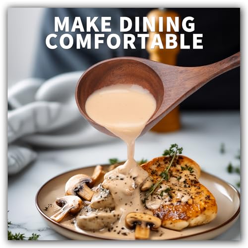 3 PCS Wooden Spoon Set, Natural Teak Large Soup Ladel for Cooking | Mixing Spoon,Durable, Nonstick Safe & Heat Resistant with Ergonomic Handles, Wooden Cooking Spoon,for Kitchen Tasks - size: 3 pieces (Teak)
