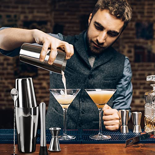 Tessco for you Cocktail Shaker Set, 16 Pcs Stainless Steel Bar Set Including Boston Shaker, Muddler, Double Measuring Jigger, Mixing Spoon, Alcohol Accessories Tool for Home Bar, Gift for Beginner