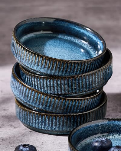 famiware Ceramic Soy Sauce Dish, 4oz Dipping Bowls Set of 12, Nebulas Blue | Individual Dip Sauce Cups/Dishes/Plates, Small Serving Bowls for Side Dishes, Condiments, Sushi, Appetizers, Reactive Glaze - color: Nebulas Blue, size: 12pcs