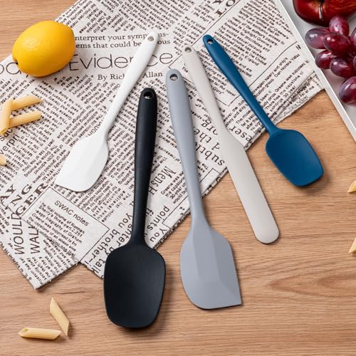 Silicone Spatula Set,5 Piece Food Grade Rubber Spatulas,Multicolor2 | Spatulas Silicone Heat Resistant for Baking,Cooking,and Mixing High Heat Resistant Non Stick Dishwasher Safe BPA-Free - color: Multicolor2