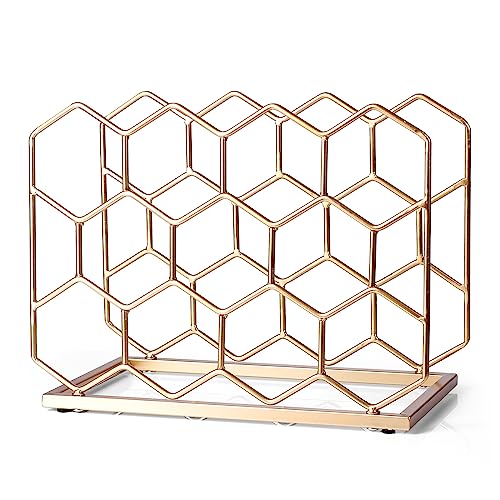 14 Bottle Countertop Wine Rack - Freestanding Modern Gold Metal Wine Rack - Tabletop Wine Holder Stand for Cabinet, Pantry, Wine Bottle Storage…… - color: Gold