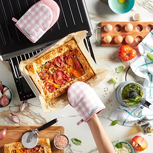 KitchenAid Gingham Mini Oven Mitt 2-Pack Set, Dried Rose, 5.5"x8" - color: Dried Rose