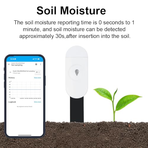 Haozee Intelligent Soil Moisture Sensor, Zigbee Hub Required | Capacitive Sensor, Humidity/Temperature Meter for Garden Planting, Compatible with Home Assistant Zigbee2mqtt - color: 1 Pack